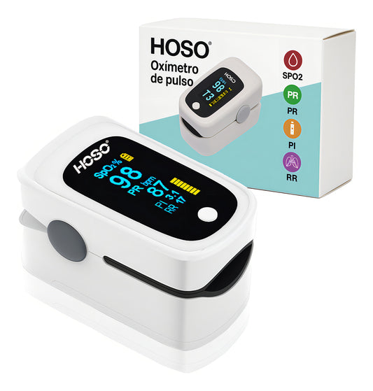 Oxímetro De Pulso Profesional Digital Saturometro 4 En 1 Hoso M160 Color Blanco/negro