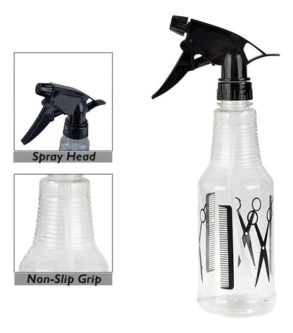 Rociador Plástico Transparente Hoso 500ml Peluquería Barbería Jardín