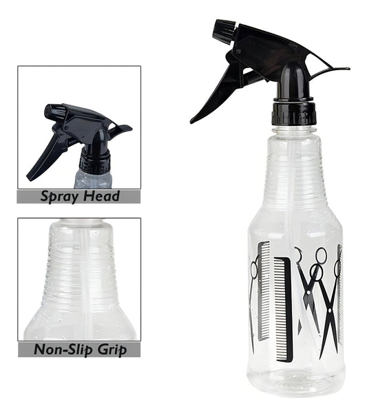 Rociador Plástico Transparente Hoso 500ml Peluquería Barbería Jardín