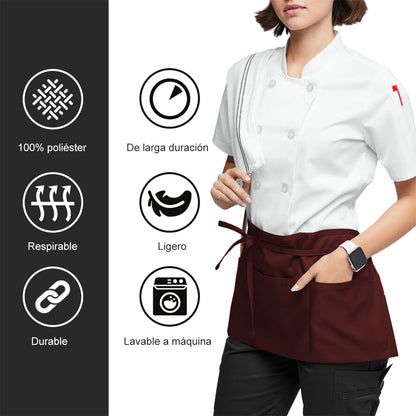 Pechera Delantal Mezclilla Mesero Cocina Bar Comedor Mujer