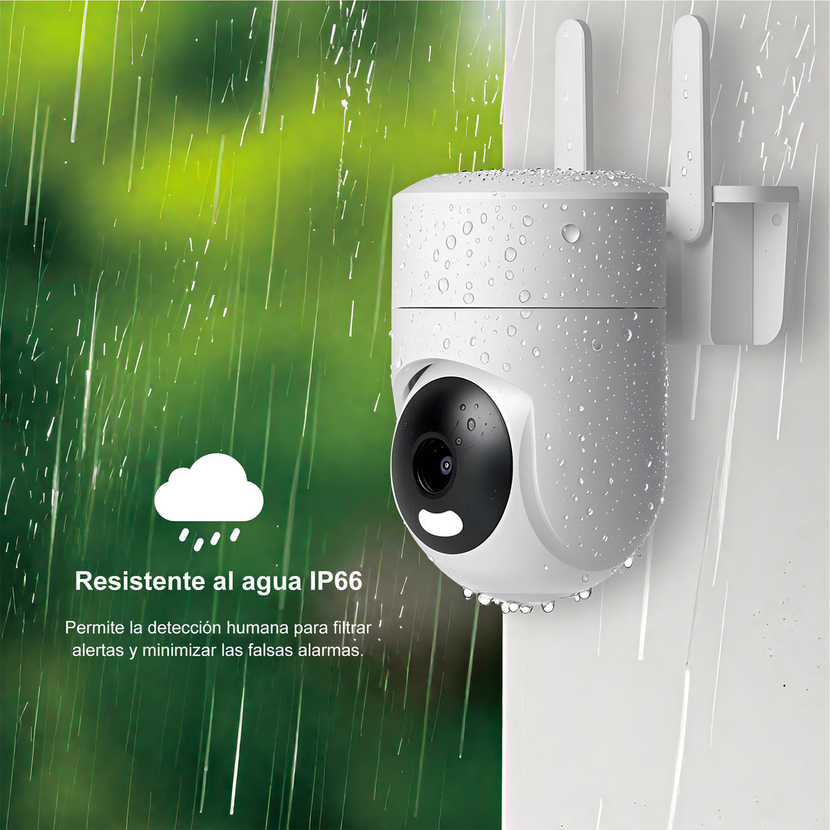 Cámara Seguridad Wifi Audio Bidireccion Alarma Ip66 2k C12h Color Blanco
