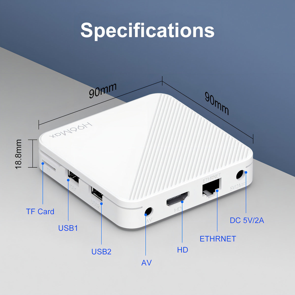 Tv Box Android Hoso H96max 4k Blanco Asistente Voz Hdmi De Voz