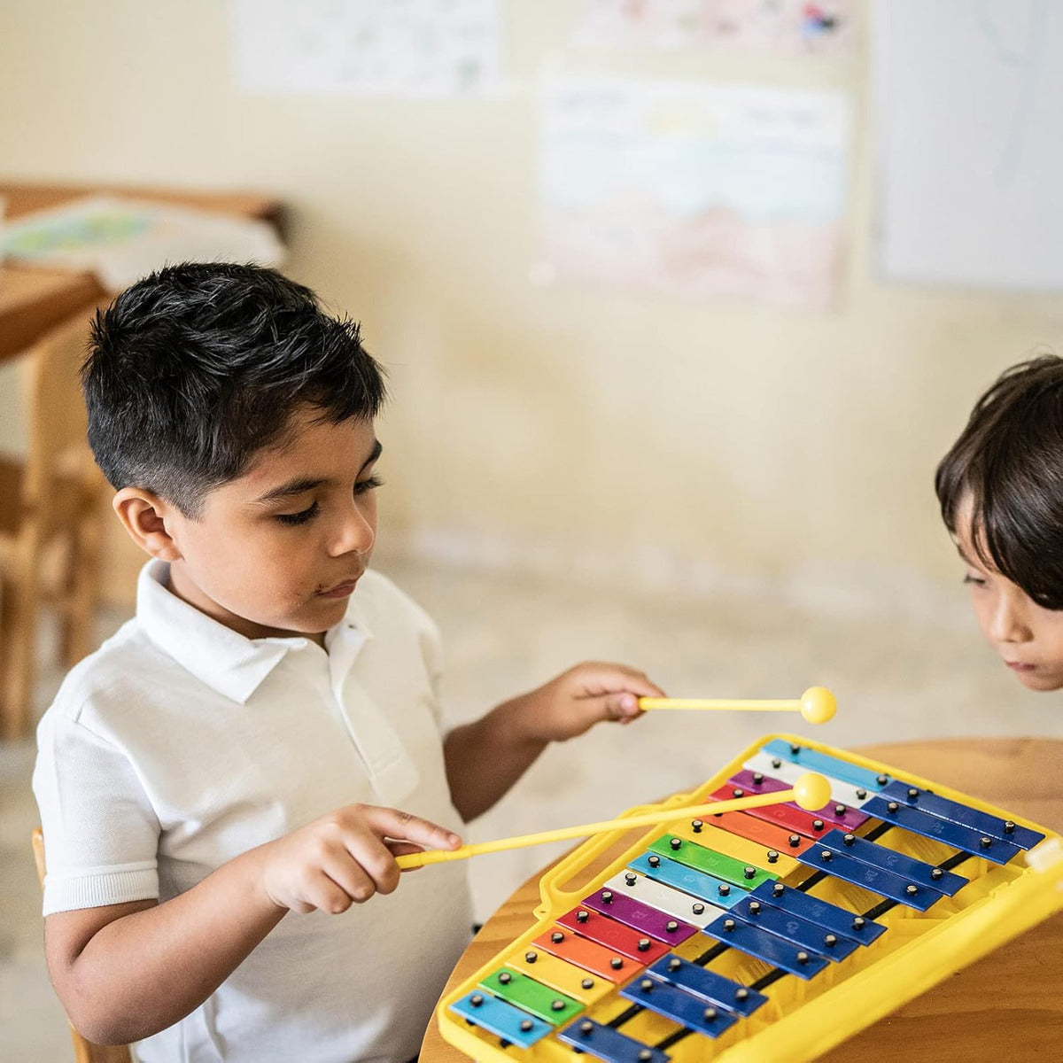 Metalófono Escolares Cromático Percusión 25 Notas 4 Colores