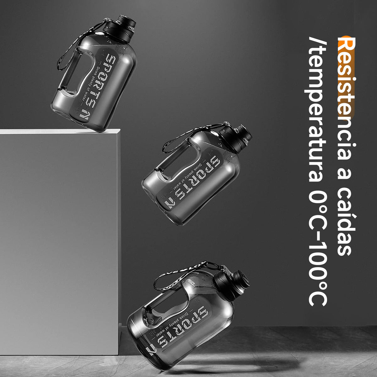 Botella De Agua Deportiva Motivacional Gran Capacidad 1.6l