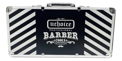 Maleta De Barbero Dorada Para Barbería Peluquería Color Lineas Plateadas