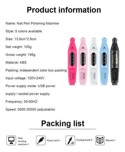 Kit Manicure Torno Manicure Torno De Uñas Limas Manicure