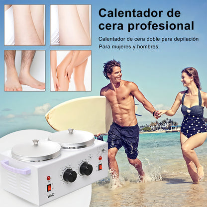 Olla Depilatoria Profesional War Warmer Color Blanco 1 Kilo + Cera De Kilo + Paleta
